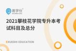 2021攀枝花学院专升本考试科目及总分