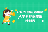 2021四川外国语大学专升本招生计划 招生专业有9个！！