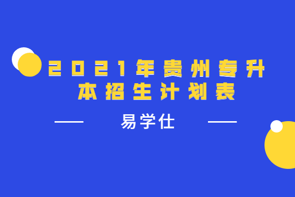 2021年贵州专升本招生计划表