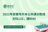 2021年安徽专升本公共课分数线 文科132，理科80