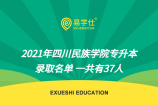 2021年四川民族学院专升本录取名单 一共有37人