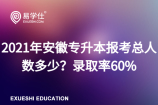 2021年安徽专升本报考总人数多少？录取率60%