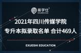 2021年四川传媒学院专升本拟录取名单 合计469人