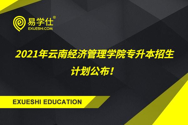 2021年云南经济管理学院专升本招生计划公布！