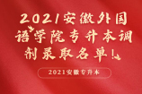 2021安徽外国语学院专升本调剂录取名单！