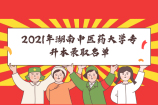 2021年湖南中医药大学专升本录取名单公示 恭喜你被录取啦！