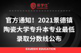 2021景德镇陶瓷大学专升本专业录取分数线公布