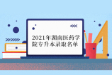 2021年湖南医药学院专升本录取名单公示 恭喜上榜的同学！