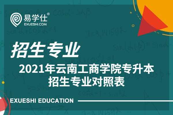 2021年雲南工商學院專升本招生專業對照表