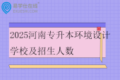 2025河南专升本环境设计学校及招生人数