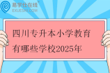 四川专升本小学教育有哪些学校2025年