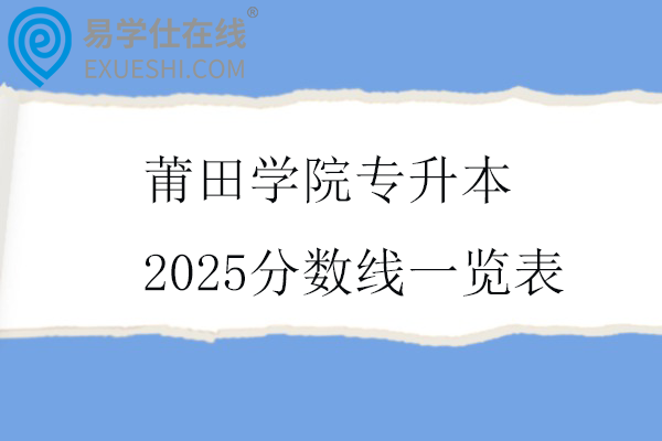 莆田学院专升本2025分数线一览表