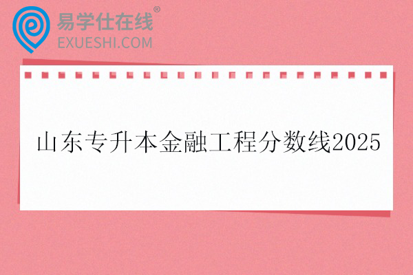 山东专升本金融工程分数线2025