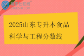 2025山东专升本食品科学与工程分数线