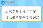 山东专升本社会工作可以报考哪些学校2025