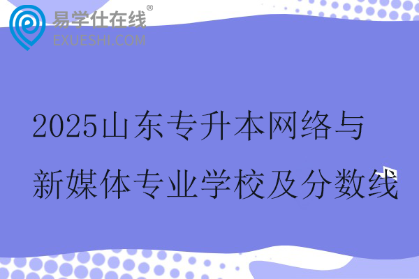 2025山东专升本网络与新媒体专业学校及分数线
