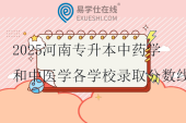 2025河南专升本中药学和中医学各学校录取分数线