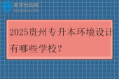 2025贵州专升本环境设计有哪些学校？