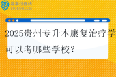 2025贵州专升本康复治疗学可以考哪些学校？