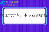大理大学专升本专业有哪些？在哪个校区？
